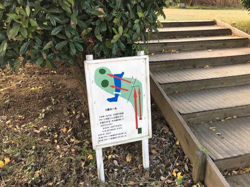 Doppeltes Lottchen: Hinweistafel mit zwei Grüns Doppeltes Lottchen: Hinweistafel mit zwei Grüns